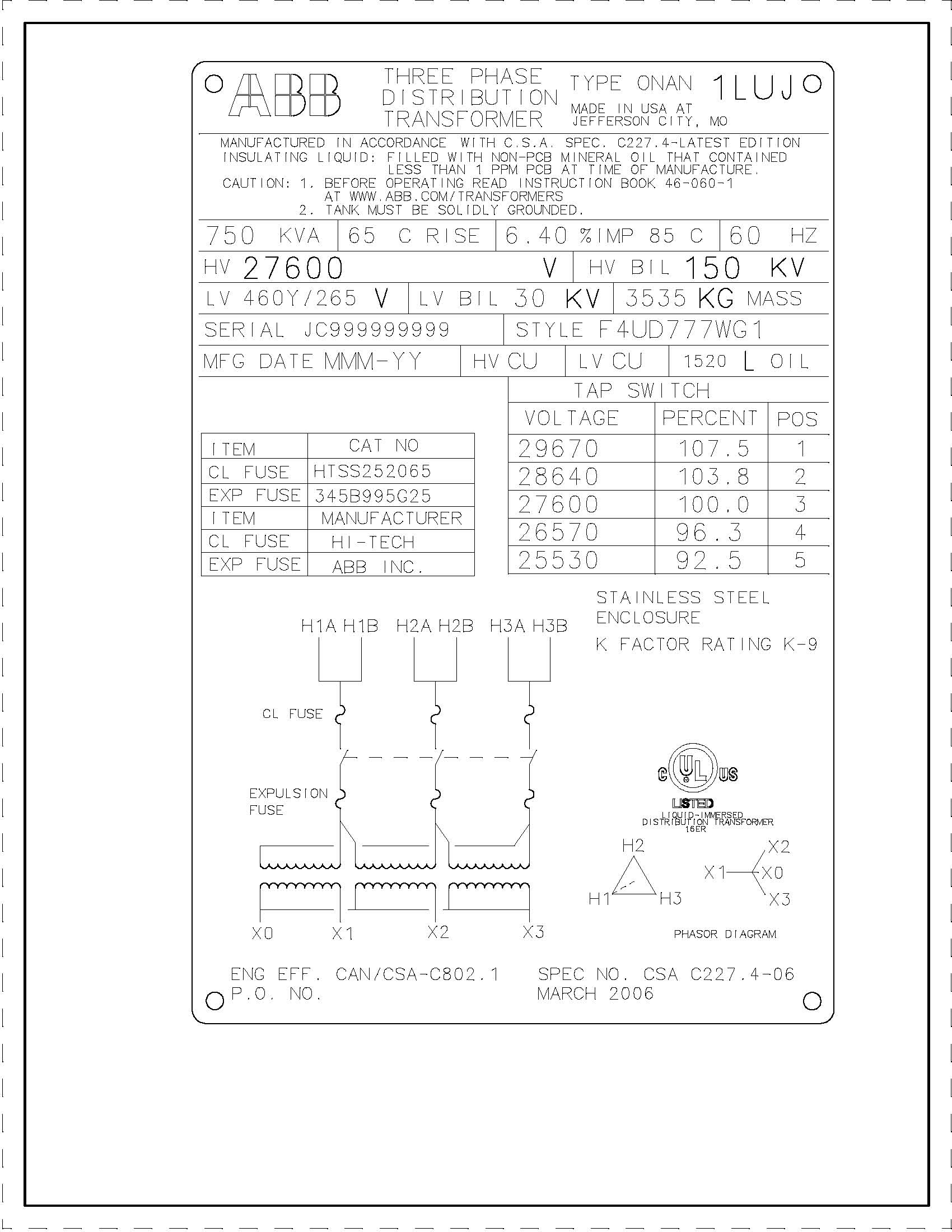 ABB Padmount Transformers 750 KVA